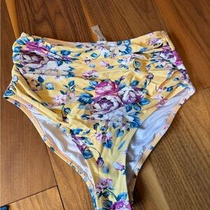 Cupshe Yellow Floral Bikini Bottom
